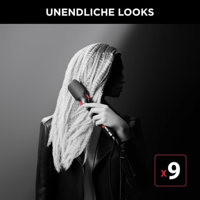 Detalle de Rowenta x Karl Lagerfeld Looks Infinitos 9-in-1 CF422L – Haarglätter & Lockenstab mit Keramikbeschichtung