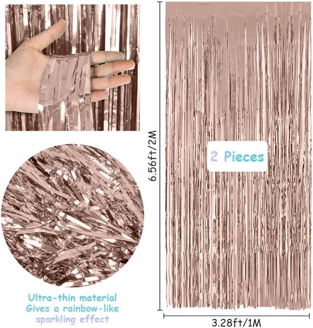 Thumbnail 1 de Rideau Métallique 1m x 2m Rose Or 🎉