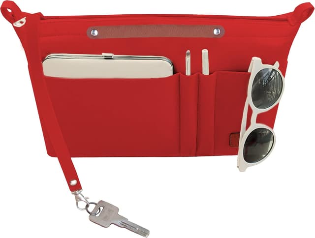 Detalle 2 de Soyizom Purse Organiser Insert Bag with Zipper Pouch (Felt) – Red, Large