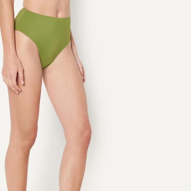 Detalle de Amazon Essentials Femme bas de bikini échancré taille haute