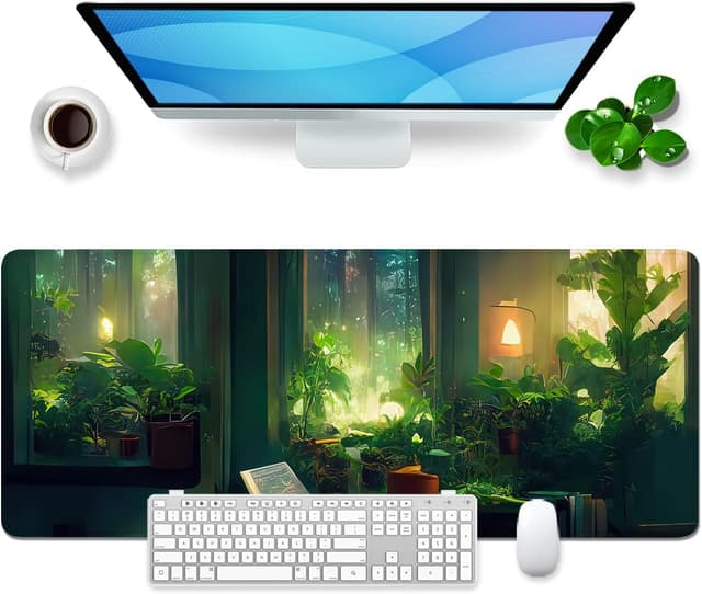 Detalle de Tappetino per mouse verde XL 80 x 30 cm per gaming e scrivania