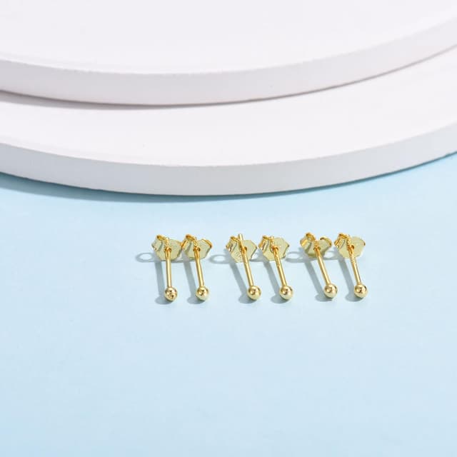 Thumbnail 6 de CERSLIMO 14K vergoldete Ohrstecker Set Zirkonia đ