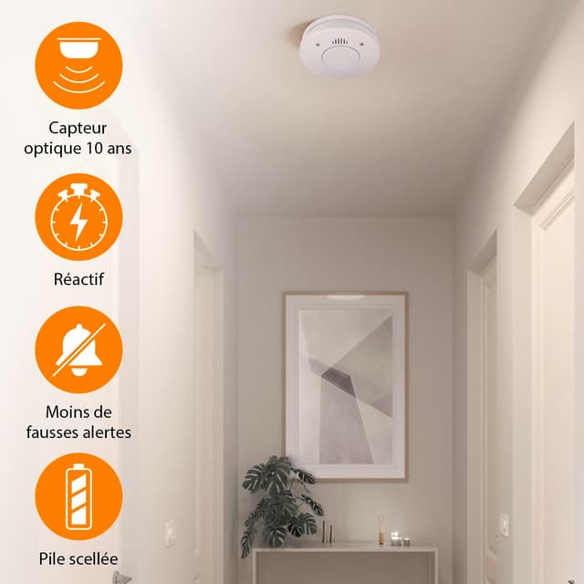 Thumbnail 5 de Smartwares Détecteur de fumée 85 dB 🚨