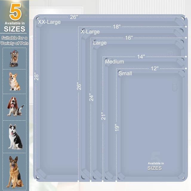 Detalle 2 de Gimilife Napfunterlage für Hund & Katze – rutschfeste, wasserdichte Futtermatte mit erhöhtem Rand (53 x 36 cm)