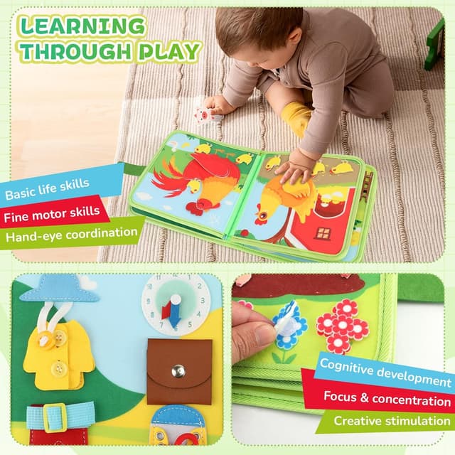 Detalle de Busy Board Montessori 25 in 1 Farm