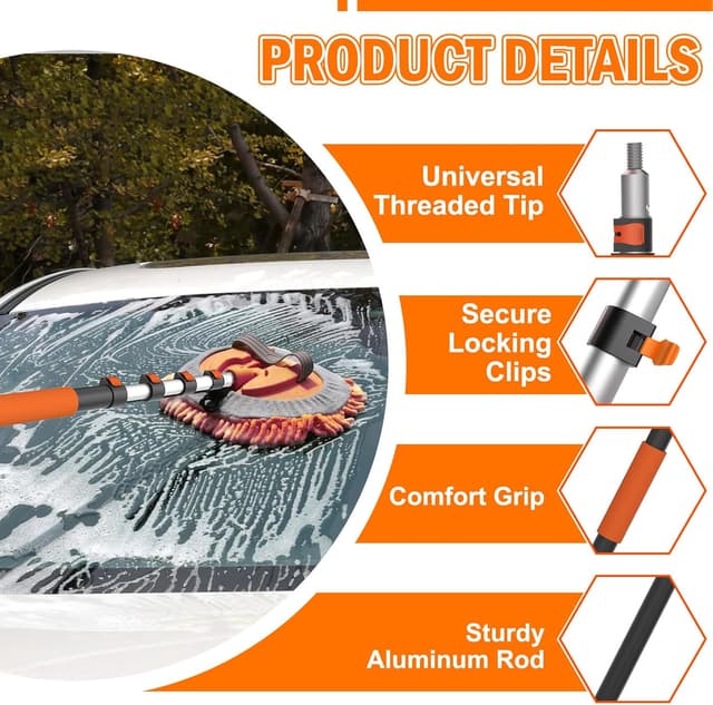 Detalle de LAANPOLE Car Wash Brush 12ft long handle