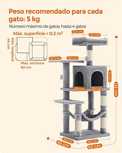 Thumbnail 6 de Feandrea PCT261W01 torre 112 cm para gatos