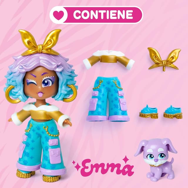 Detalle de KOOKYLOOS Pet Party EMMA 🐶 Muñeca con mascota y accesorios