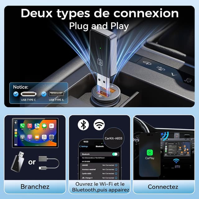 Thumbnail 3 de BDFFLY Adaptateur CarPlay sans Fil 2018+