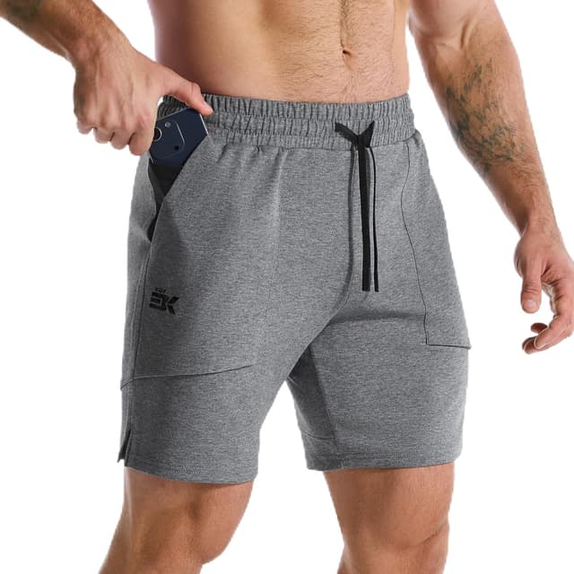 Detalle de BROKIG Mens Zero Armor Gym Shorts with Zip Pockets – seamless internal pocket comfort for training