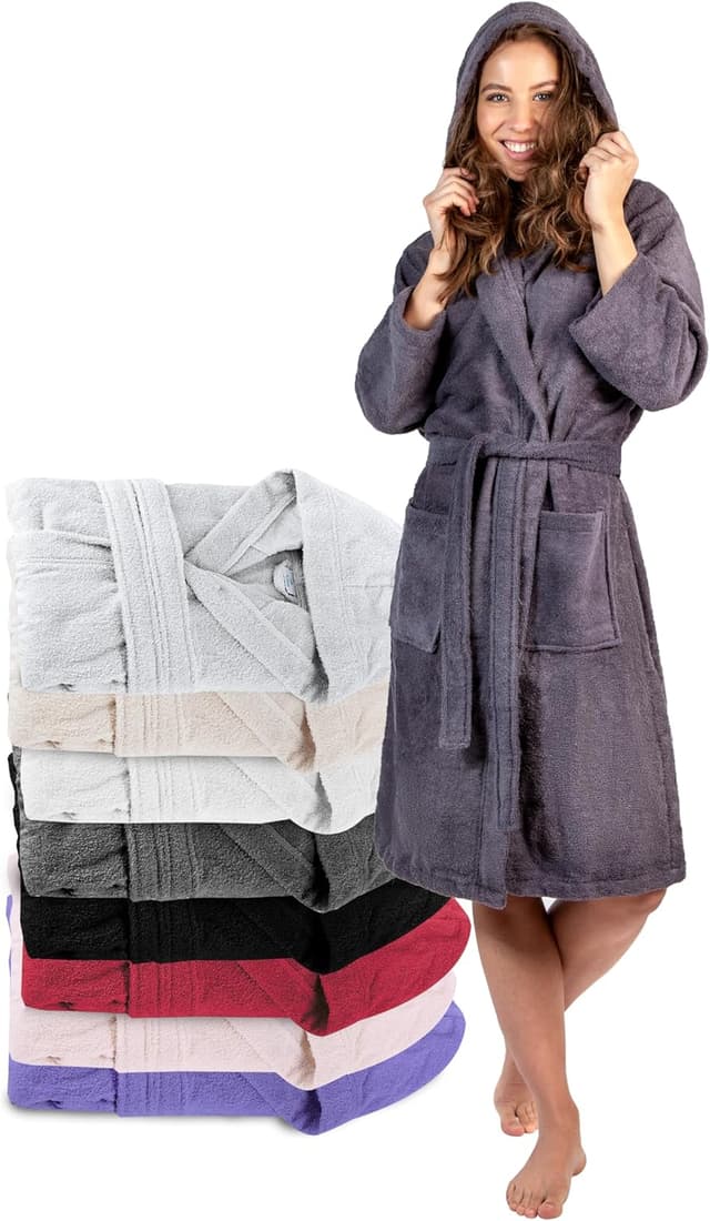 Detalle de Twinzen Bademantel Damen 100% Baumwolle