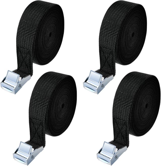 Thumbnail 6 de URAQT Tie Down Straps (4 Pack) Heavy Duty 6m Adjustable Cam Buckle Lashing Belts, Black