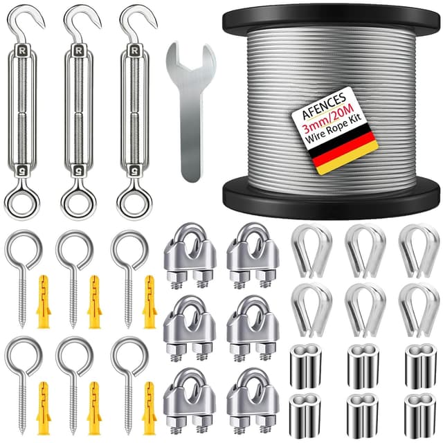 Thumbnail 6 de AFences 30M Premium Stainless Steel Garden Wire Kit with M5 Turnbuckle Tensioner
