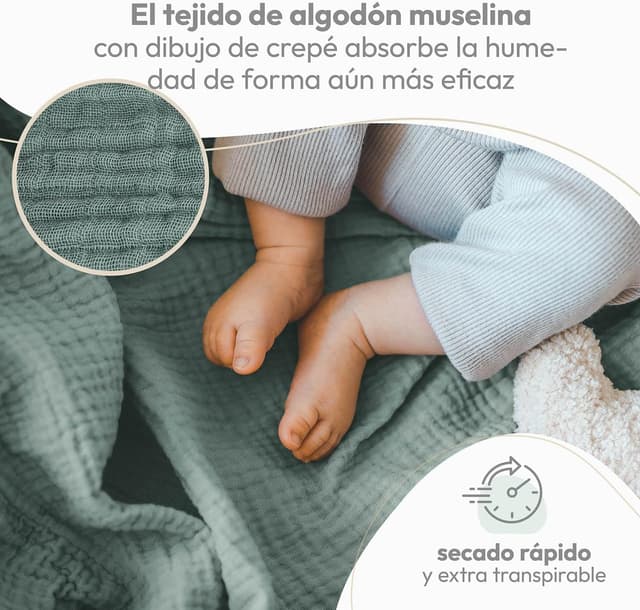 Thumbnail 2 de Laleni muselinas algodón 70x70 5 uds 🧸