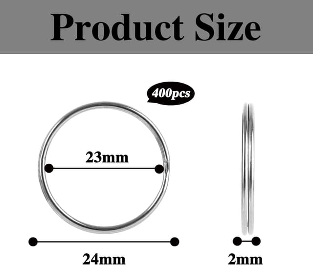 Detalle 2 de Lot de 200 porte‑clés métal 25 mm