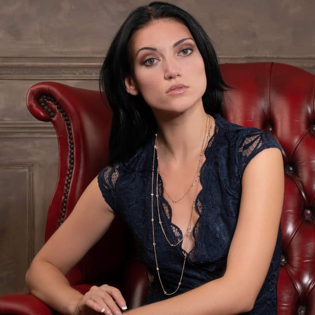 Detalle de Collier sautoir namana pour femme en zirconia, chaîne 45 cm avec rallonge