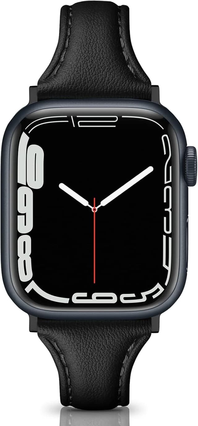 Detalle de Tuocal Genuine Leather Strap for Apple Watch 38/40/41/42mm (Series 10 to SE) – soft, elegant replacement band