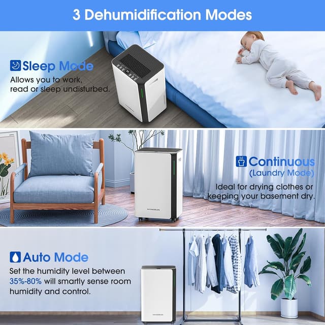 Detalle 2 de Hangsun 20L/day Dehumidifier with Timer 🌫