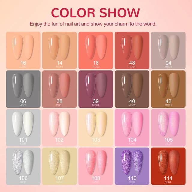 Thumbnail 6 de COSCELIA Vernis Semi Permanent UV/LED – Lot de 20 vernis gel Rouge Rose Orange pailleté