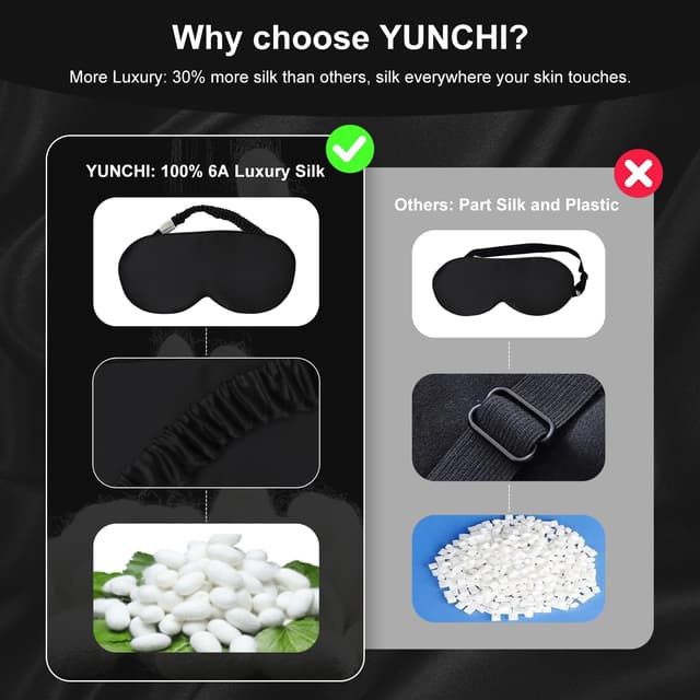 Thumbnail 1 de YUNCHI Schlafmaske Seide 19 Momme Schwarz