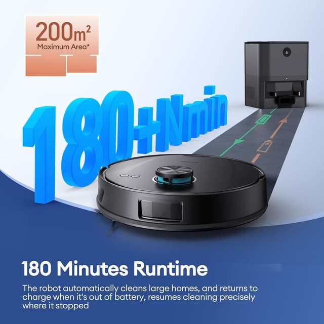 Detalle de Ultenic T20 Pro robot vacuum 8000Pa LiDAR