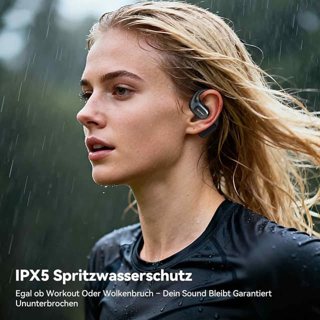 Detalle de TECKNET Open-Ear Bluetooth-Kopfhörer mit Bluetooth 6.0, Bass Boost, IPX5 und bis zu 38 Stunden Laufzeit