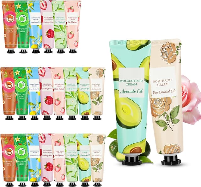 Detalle de AYBUY Mini Crema Mani Idratante – set da 24 x 30 ml, riparatrice per mani secche e screpolate