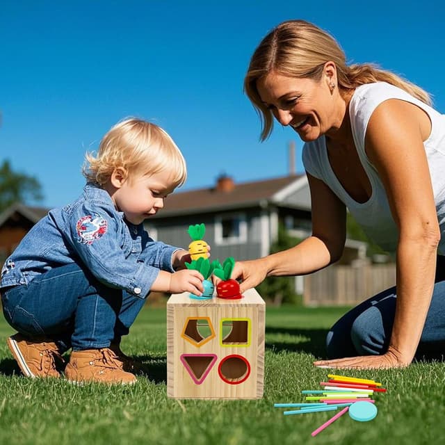 Detalle 1 de LZDMY Montessori Motorikwürfel 6 in 1