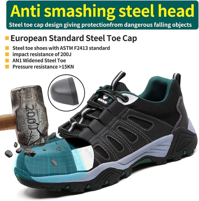 Detalle de ISOOUS Scarpe antinfortunistiche con punta in acciaio leggere e traspiranti (uomo/donna)