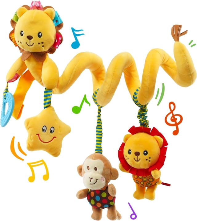Detalle de Jollybaby Crib Stroller Car Seat Toys (Little Lion) for 0–12 Months