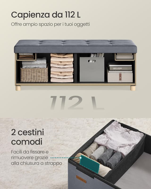 Thumbnail 5 de SONGMICS Pouf Contenitore 112 L