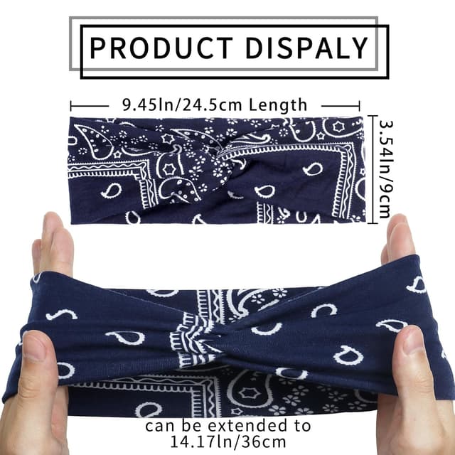 Detalle 2 de Kavya Haarbänder 6 Stück breit elastisch 🎀