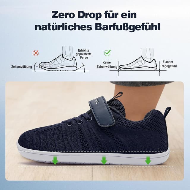 Detalle de IceUnicorn Kinder-Hausschuhe als Barfußschuhe für Jungen & Mädchen – leichte, rutschfeste Minimal-Hallenschuhe