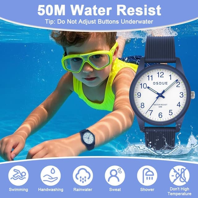 Thumbnail 4 de OSDUE Montre Enfant 50 m étanche