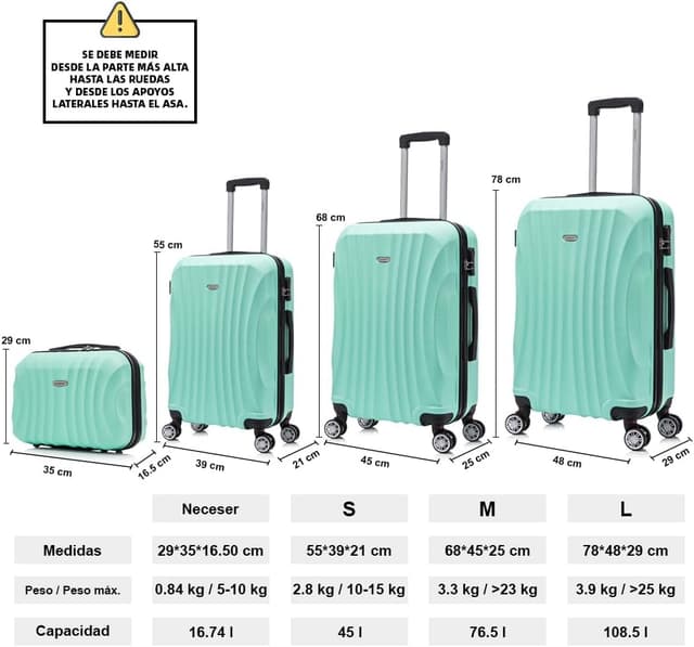 Detalle de RAYKONG Juego de maletas ABS rígida 3 piezas 78cm