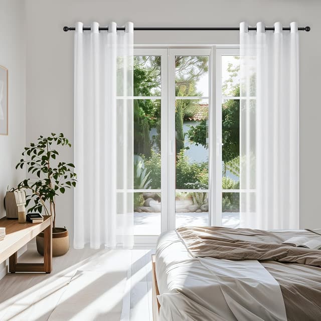 Detalle 2 de Topfinel Vorhänge 300×260 cm Weiß 🪟