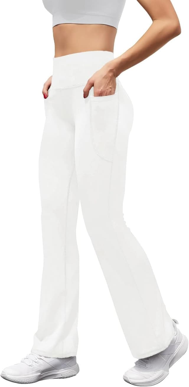 Detalle 2 de Pantalon de yoga femme Glacspyg Yoga à poches, taille haute, jogging stretch