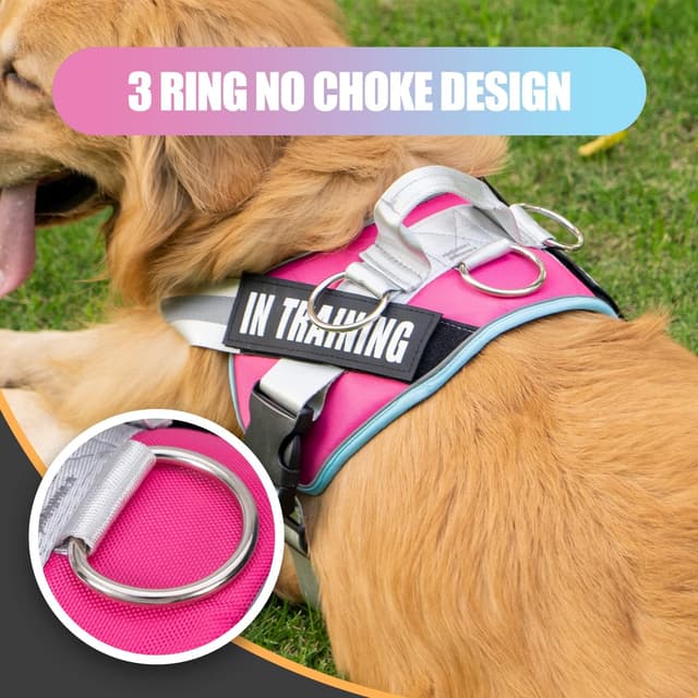 Detalle 2 de 3 Ring No Pull Dog Harness with Reflective Oxford Vest, 3 Leash Clips & 8 Dog Patches