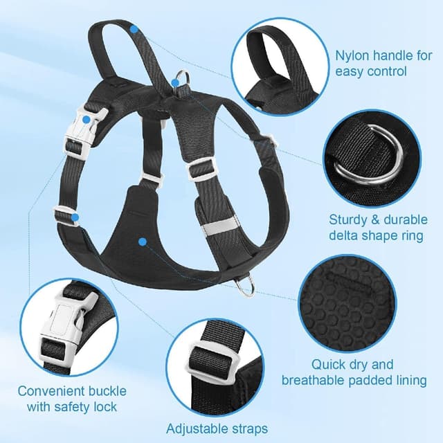 Detalle 2 de LZXLXS No Pull Dog Harness Black M