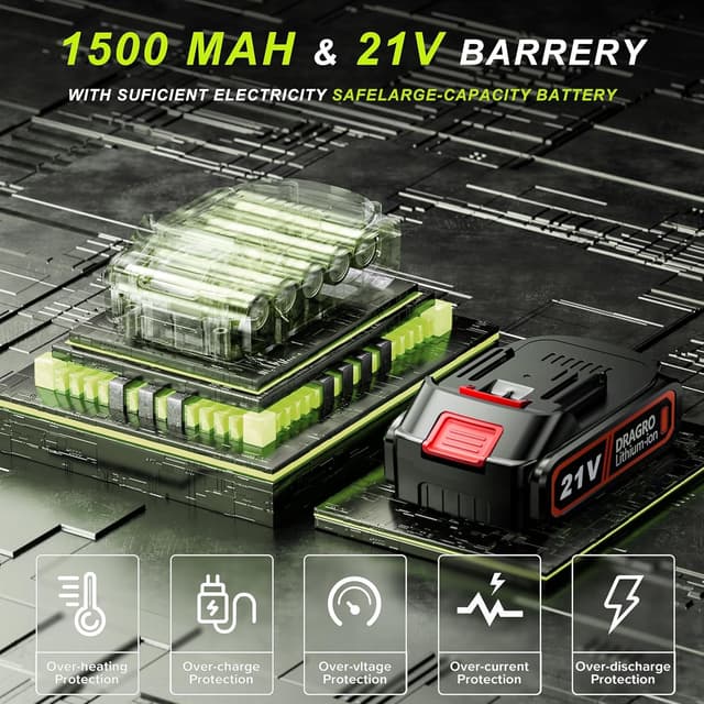 Detalle de Wrneaoch 21V cordless metal blade strimmer with 16 blades (15cm cutting diameter)