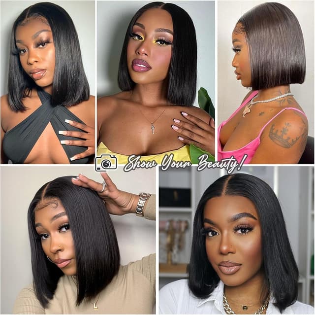 Detalle 2 de Perruque bob lace glueless 12 pouces