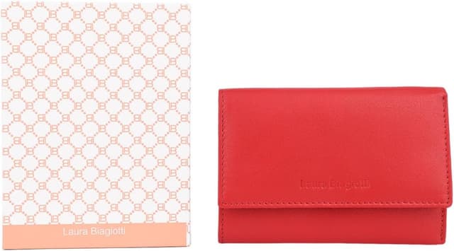 Detalle de Portafoglio donna Laura Biagiotti in vera pelle con interno multicolore e scatola regalo