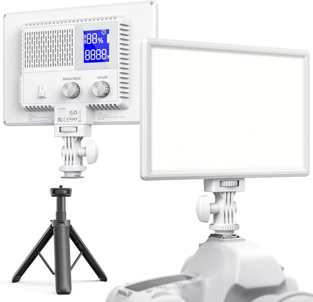 Detalle 2 de RALENO 116 LED Kamera Video-Licht mit 12W Akku, 600 Lux, CRI95+ und 3200–5600K