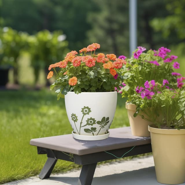 Thumbnail 3 de MPotTo 8.2 Inch Ceramic Plant Pot with Saucer