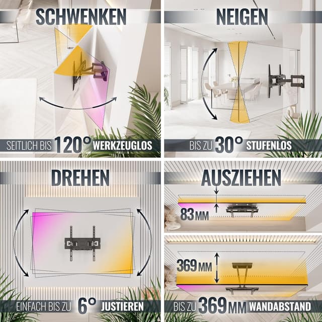 Detalle de RICOO S6244 TV-Wandhalterung 45 kg VESA