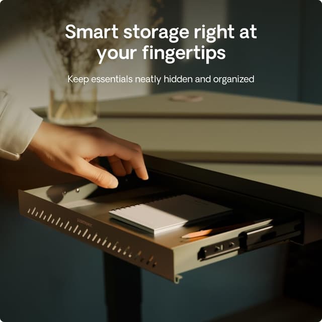 Detalle de Desktronic Hidden Organizer Under-Desk Storage Drawer (Light Green) for Office & Vanity Desks