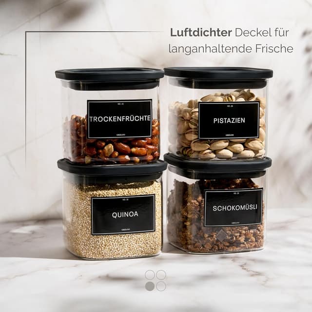 Thumbnail 4 de Greeano Vorratsgläser eckig 600ml 4er Set