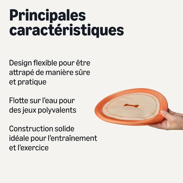 Detalle de Amazon Basics disque anti-mouches pour chiens (taille unique) – frisbee léger et flexible