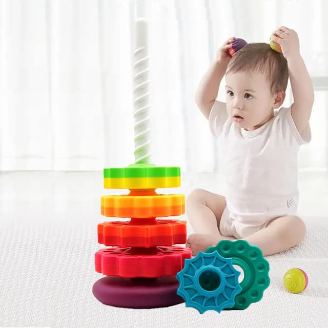 Thumbnail 6 de LUCKFUTURE Rainbow Stacking Rings for Toddlers 🎲