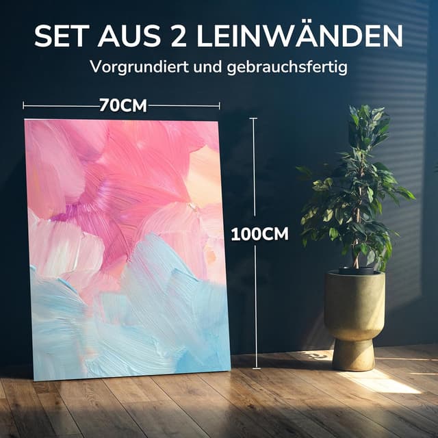 Detalle 2 de Zenacolor Leinwand zum Bemalen 70x100 Set 2